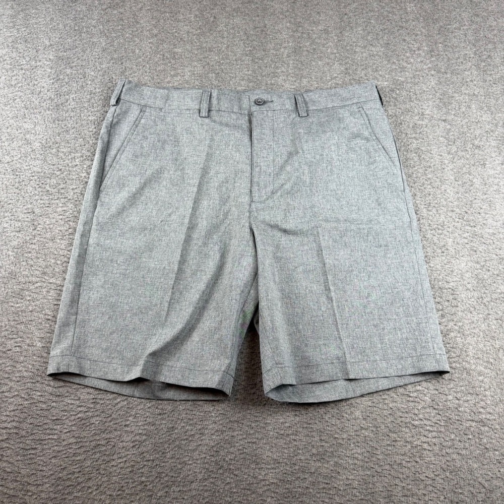 PGA Tour Golf Shorts Men's 36 Gray Flat Front Athletic Performance Activewear